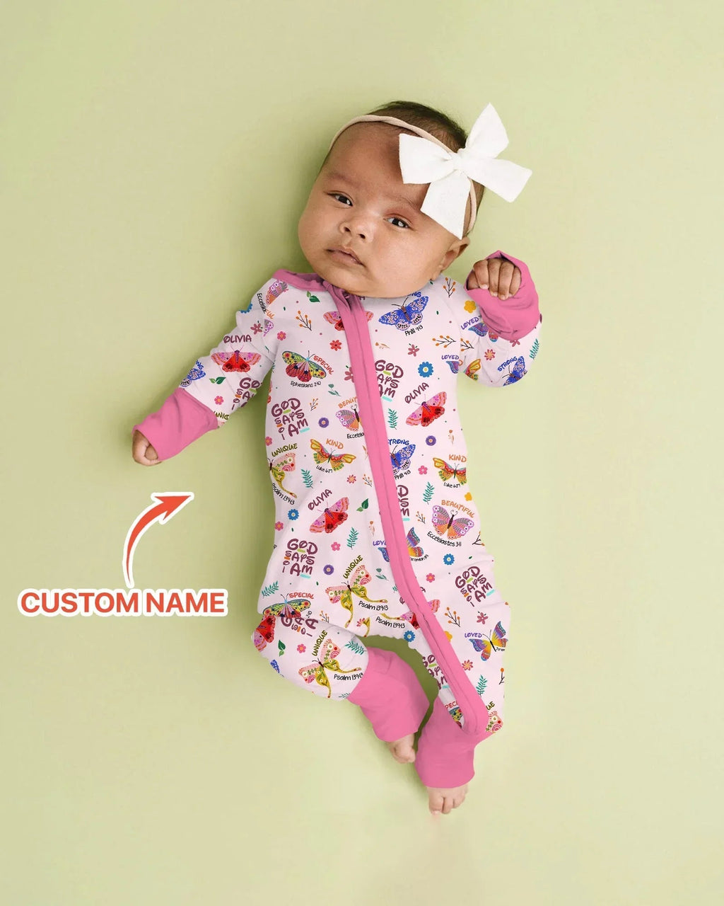 Custom Name God says I am Butterfly Bamboo Convertible Zippy