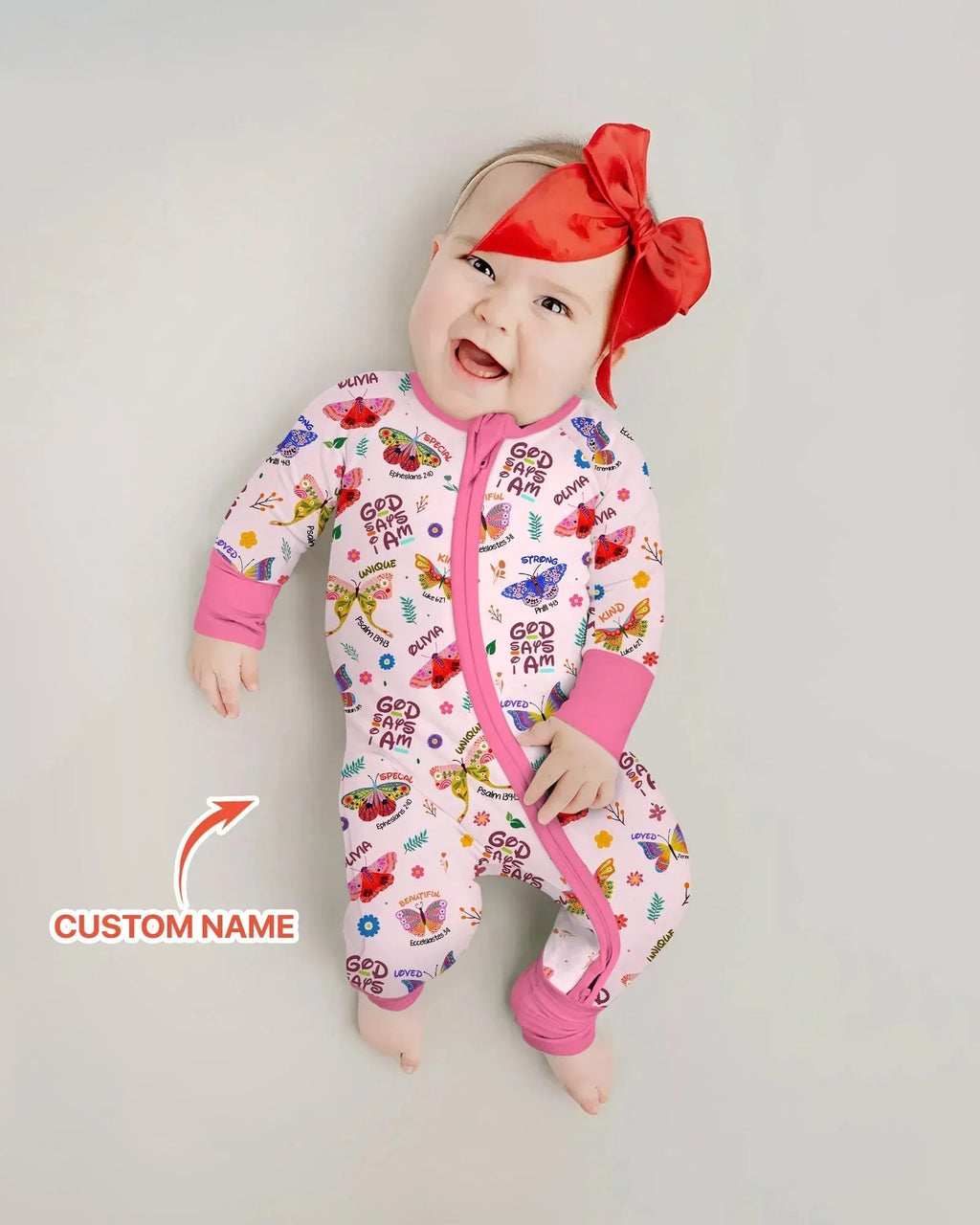 Custom Name God says I am Butterfly Bamboo Convertible Zippy