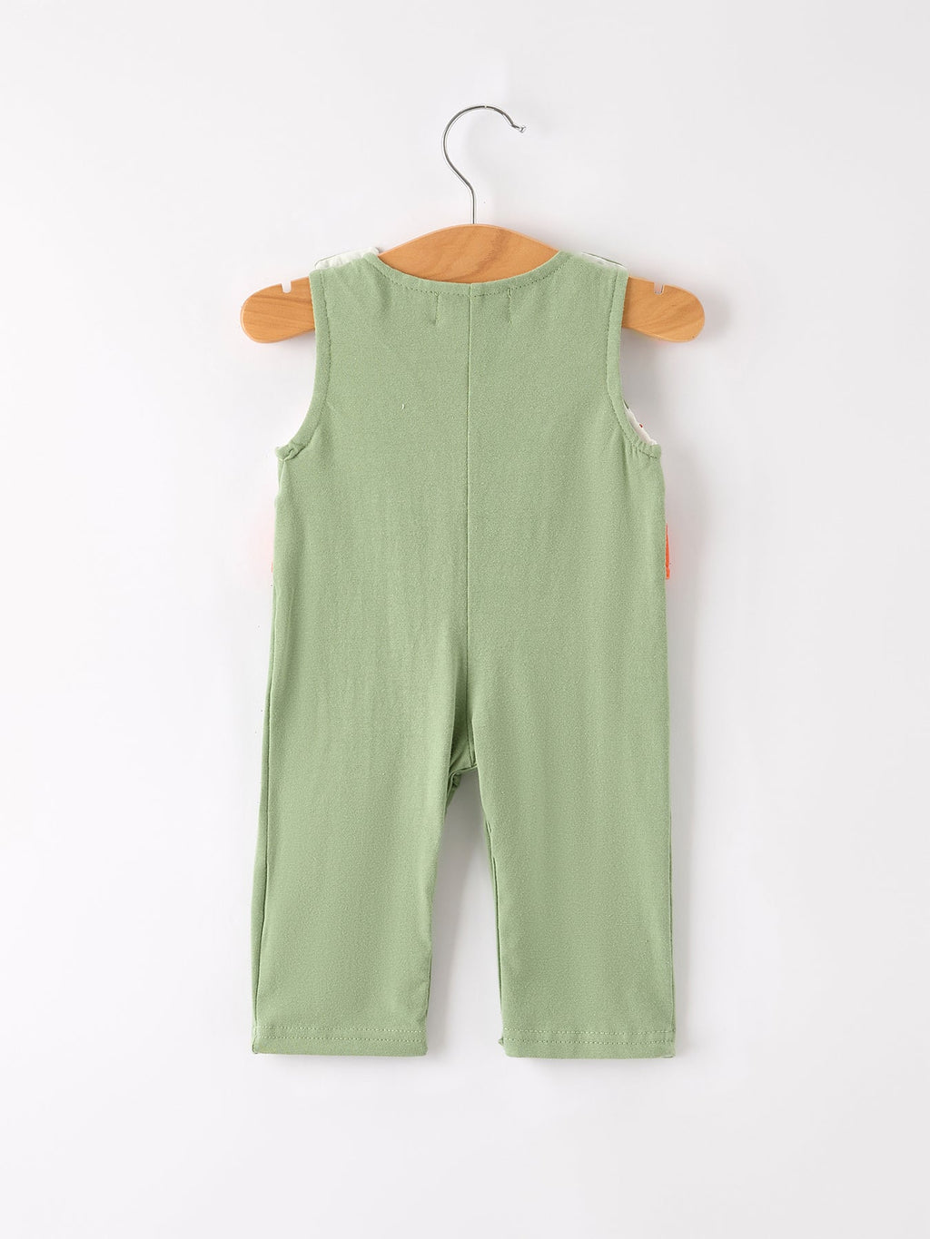 Fall Thanksgiving Turkey Smock Embroidered Green Boys Romper