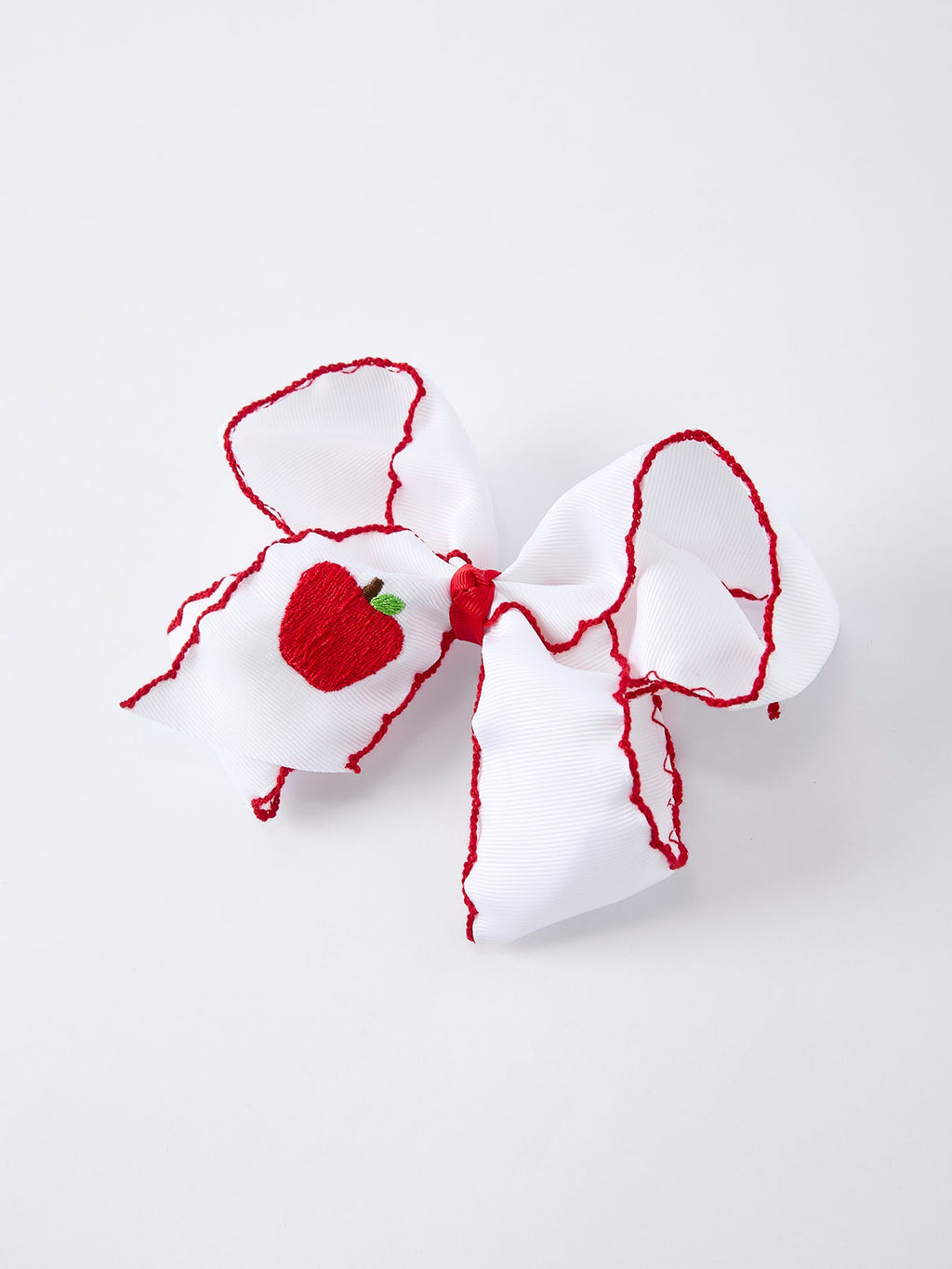 Back-to-school Apple Applique Girls Hairbow 4 Inches/6.25 inches