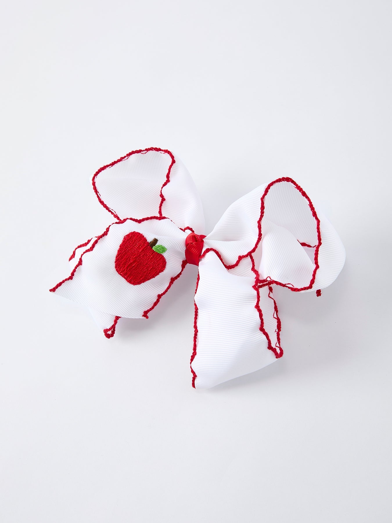 Back-to-school Apple Applique Girls Hairbow 4 Inches/6.25 inches