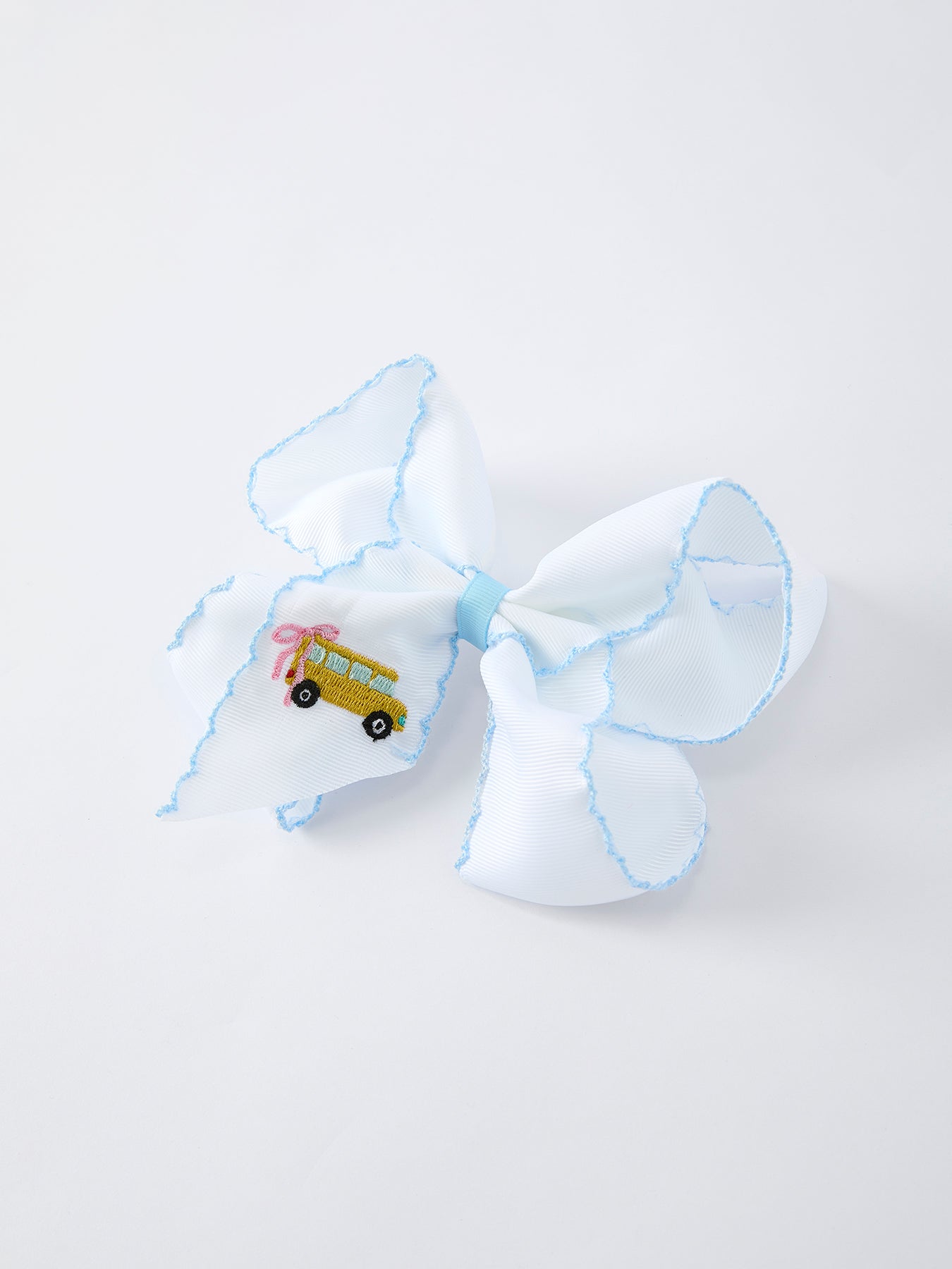 Back-to-school Truck Applique Girls Hairbow 4 Inches/6.25 inches