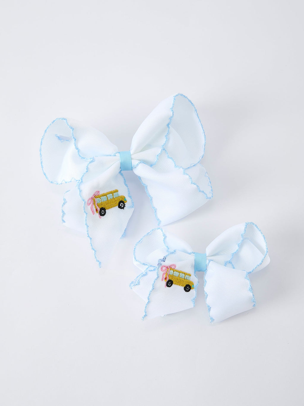 Back-to-school Truck Applique Girls Hairbow 4 Inches/6.25 inches