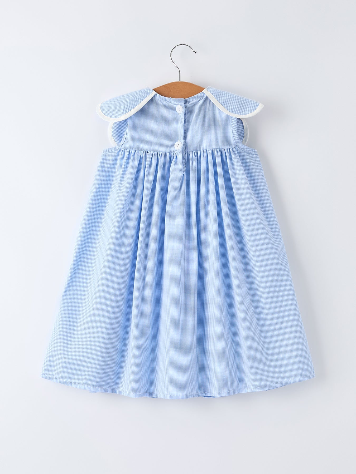 Blue Petal Peter Pan Collar Bishop Christening Girls Dress