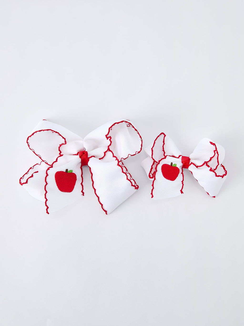 Back-to-school Apple Applique Girls Hairbow 4 Inches/6.25 inches