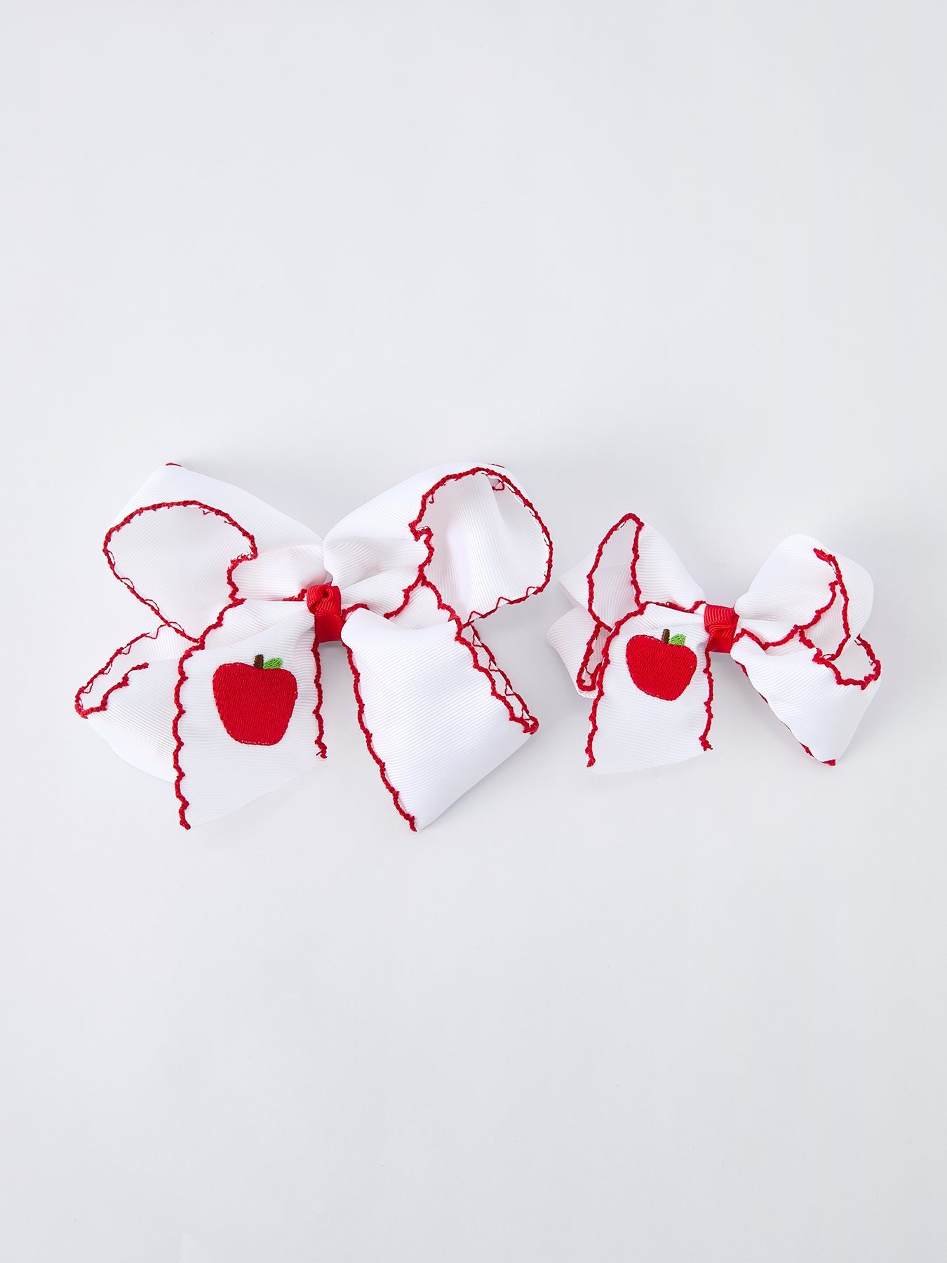 Back-to-school Apple Applique Girls Hairbow 4 Inches/6.25 inches