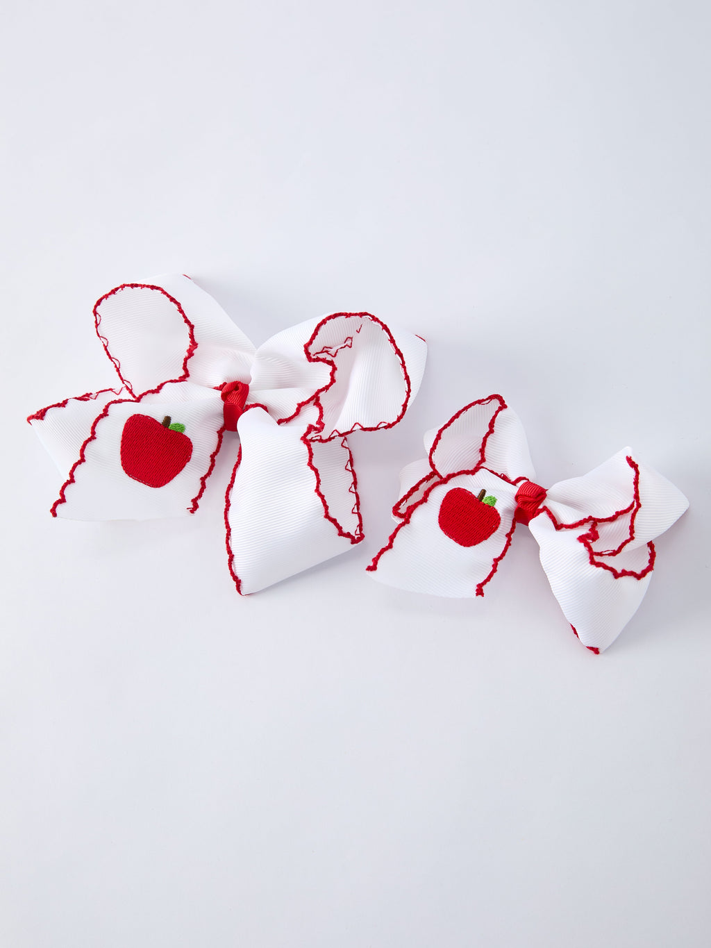 Back-to-school Apple Applique Girls Hairbow 4 Inches/6.25 inches