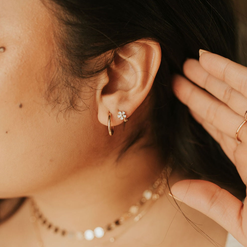 Flower Mini Hoop Earrings