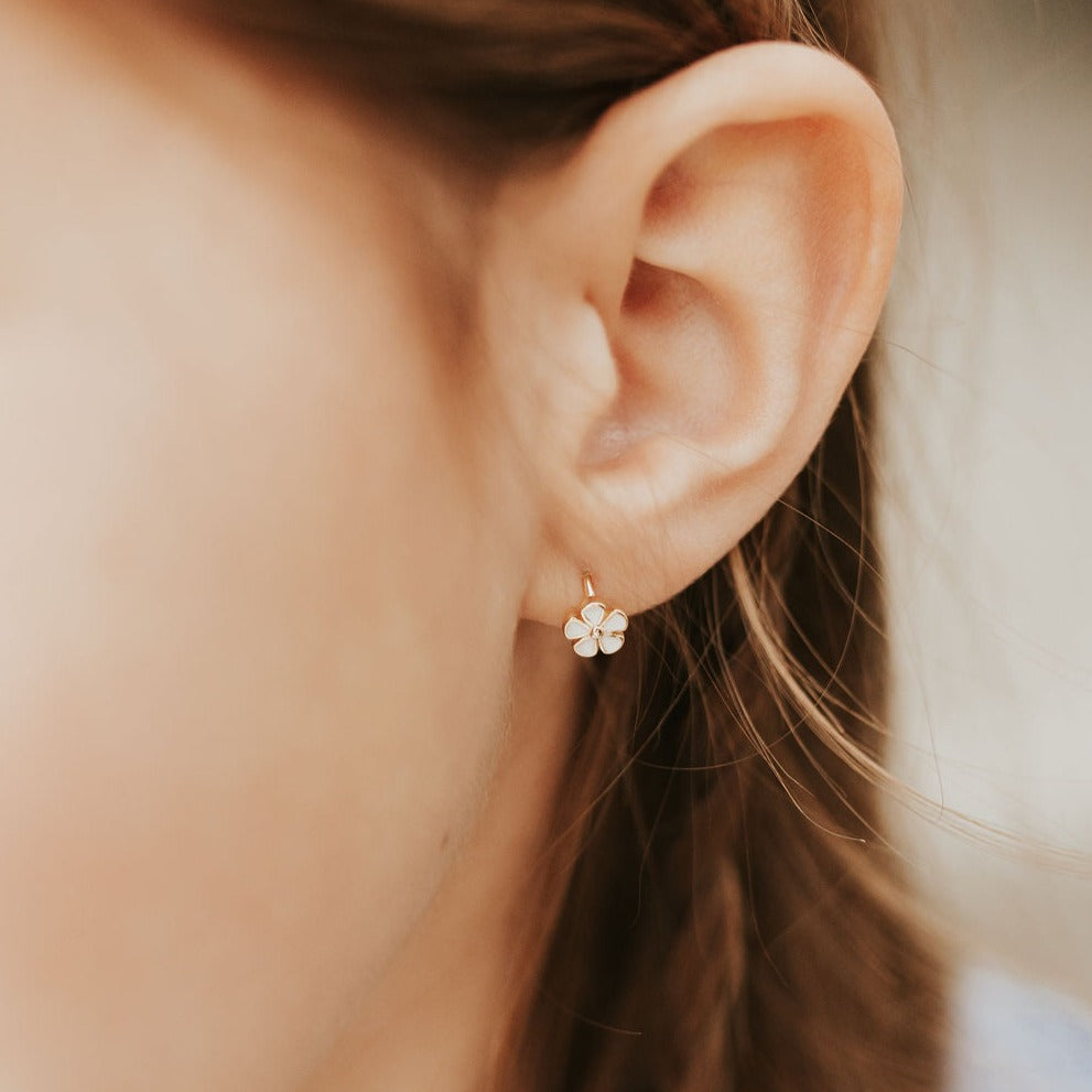 Flower Mini Hoop Earrings
