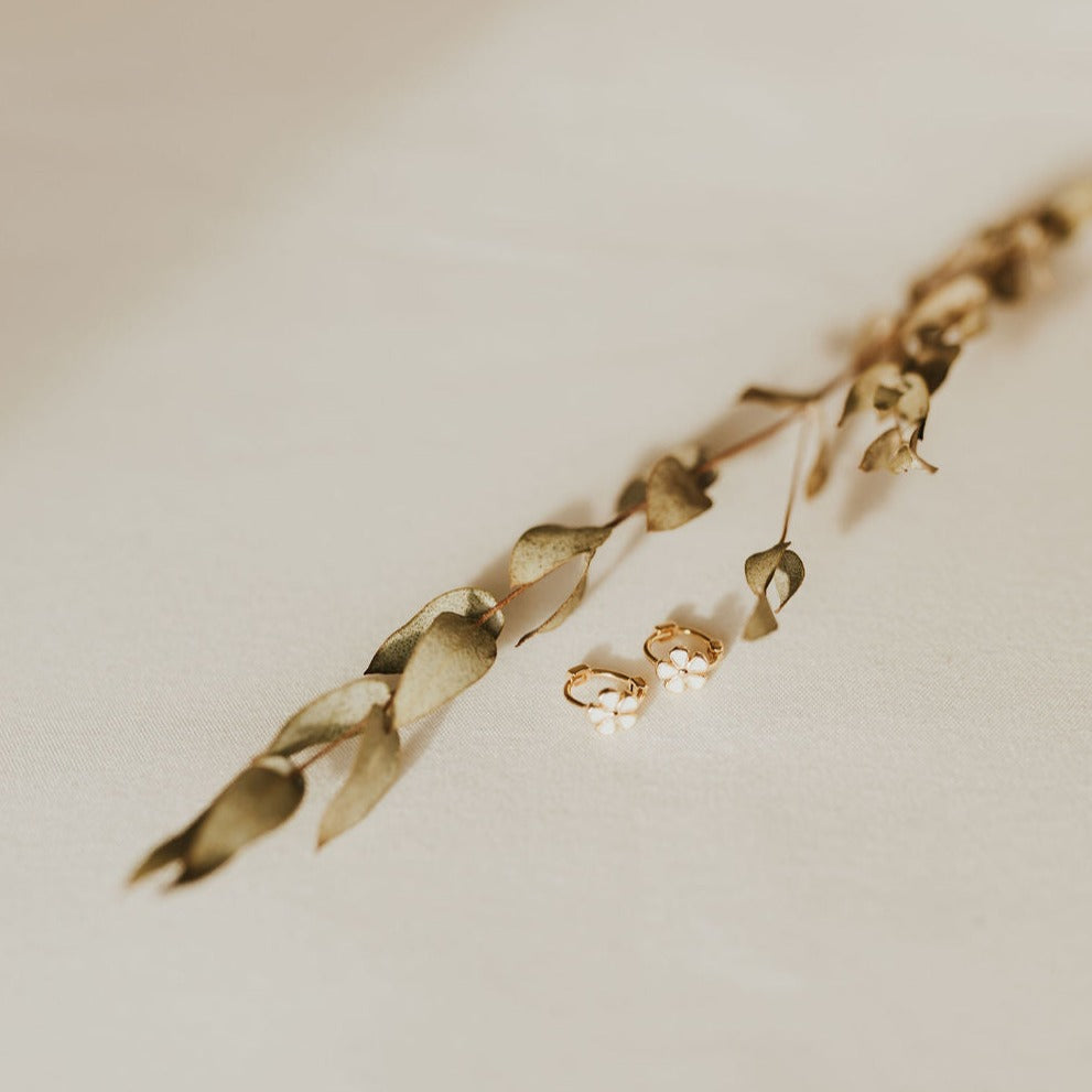 Flower Mini Hoop Earrings