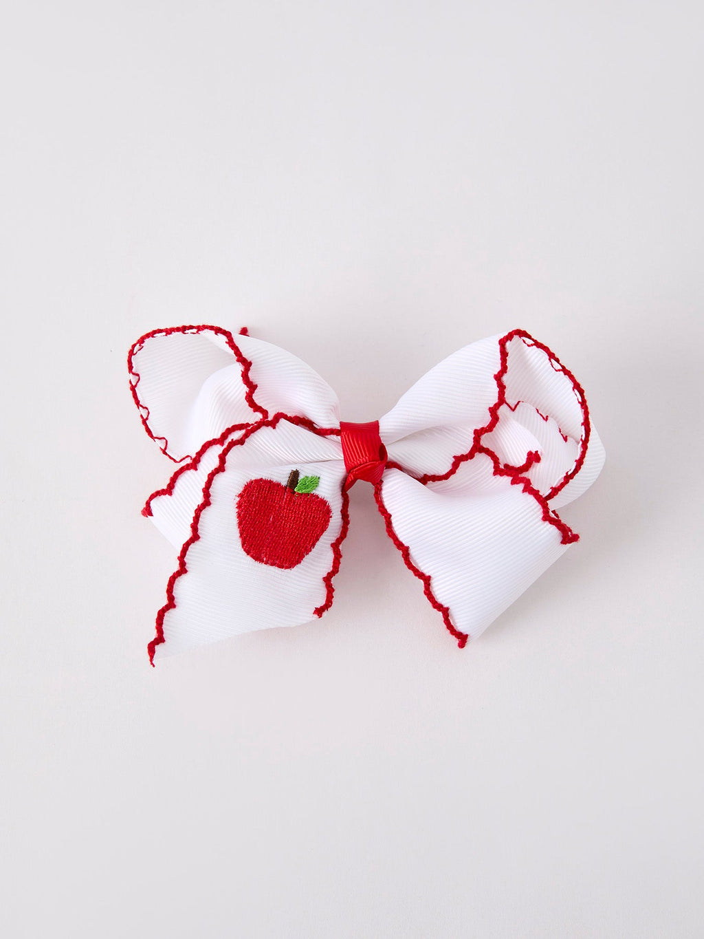 Back-to-school Apple Applique Girls Hairbow 4 Inches/6.25 inches