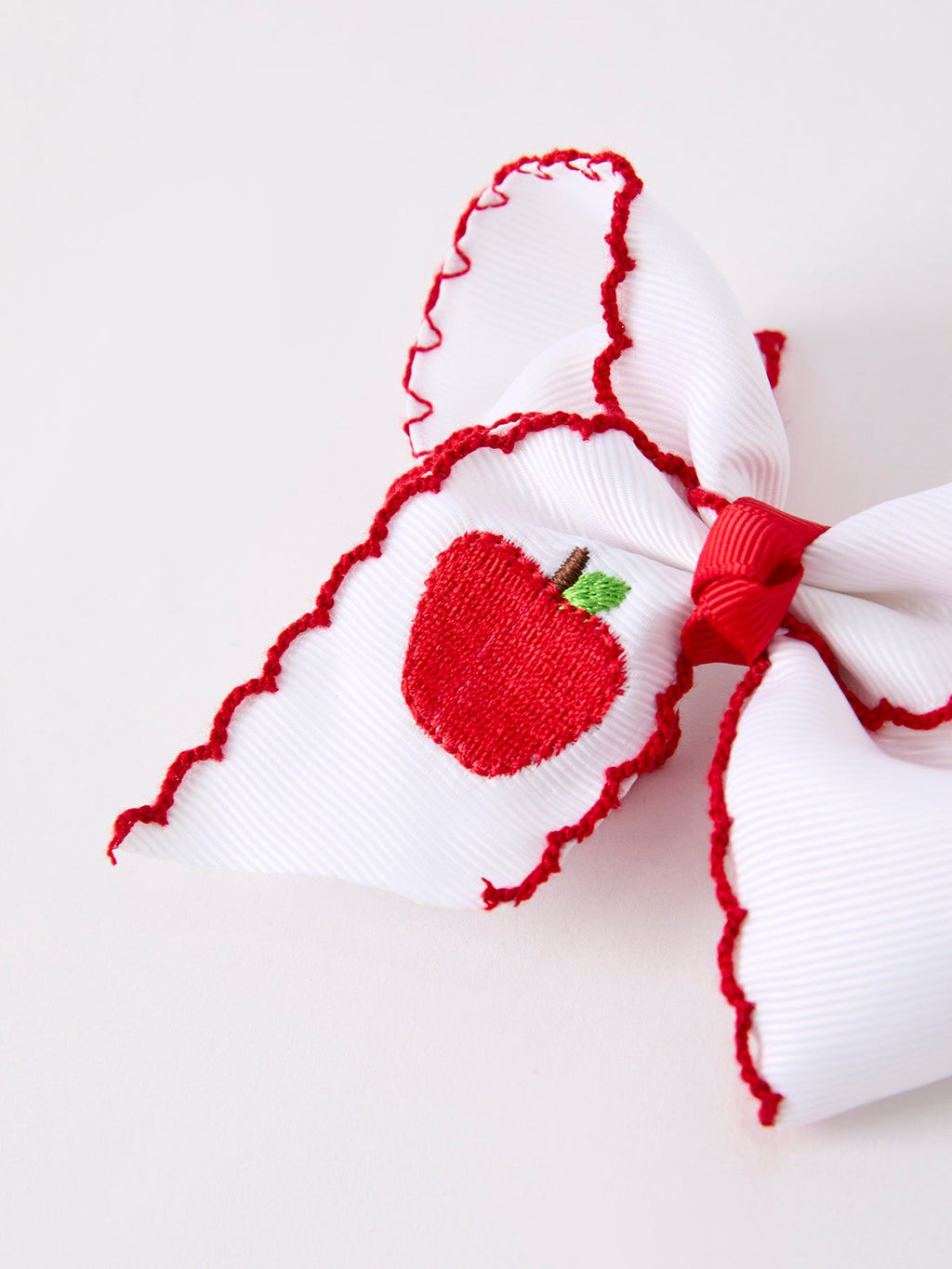 Back-to-school Apple Applique Girls Hairbow 4 Inches/6.25 inches