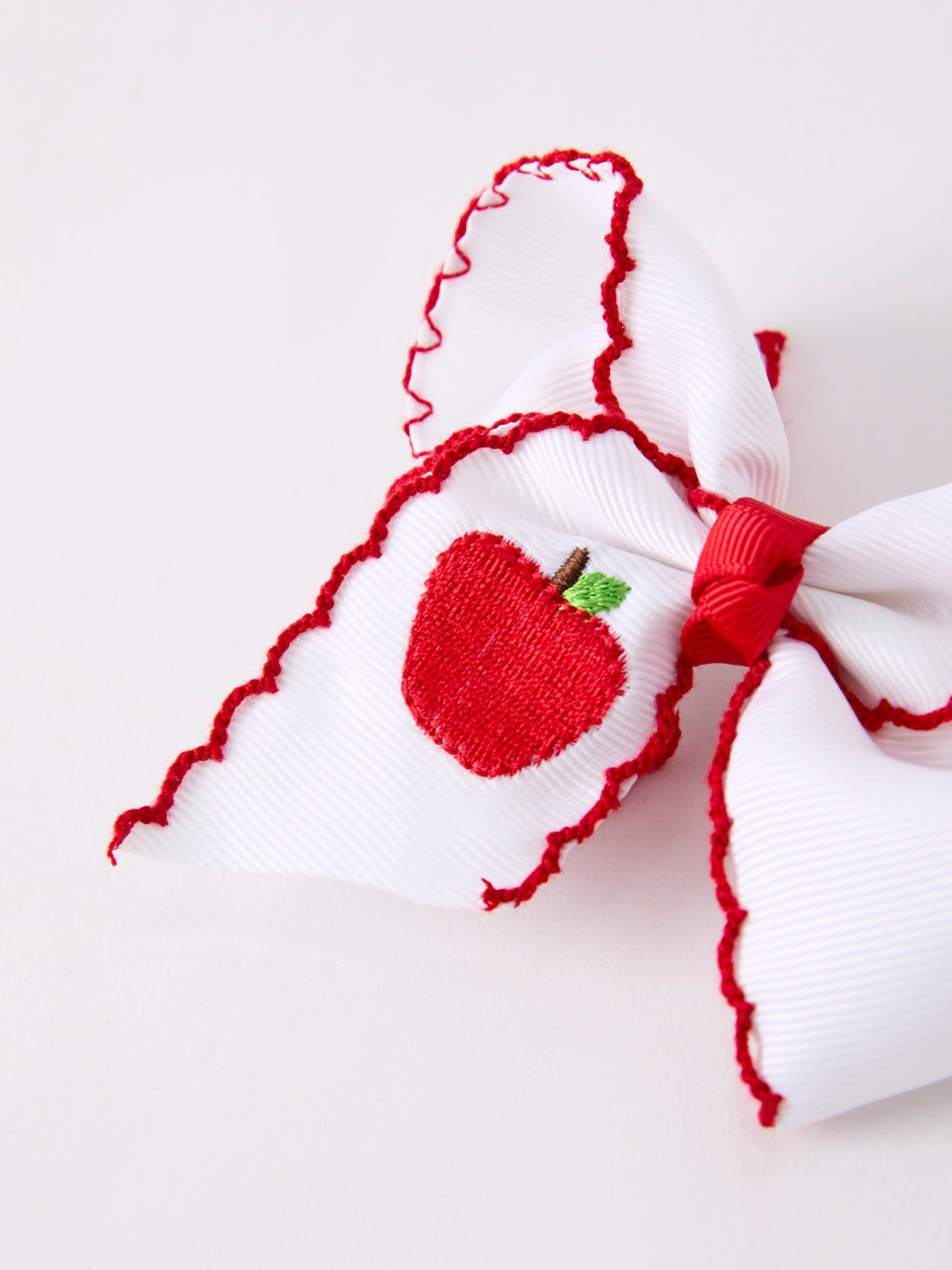 Back-to-school Apple Applique Girls Hairbow 4 Inches/6.25 inches