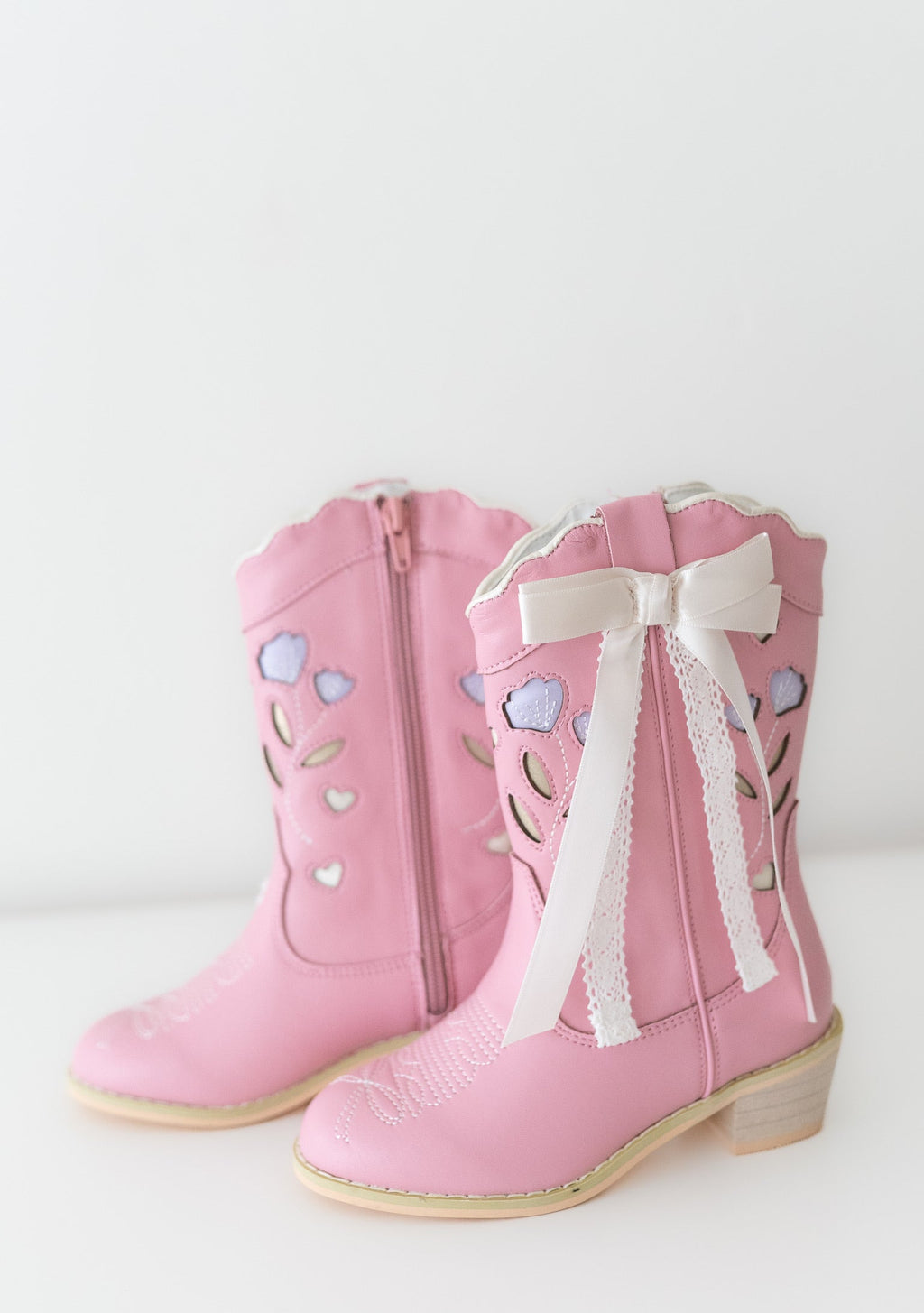 Sweetheart Bow Cowgirl Boots- Pink