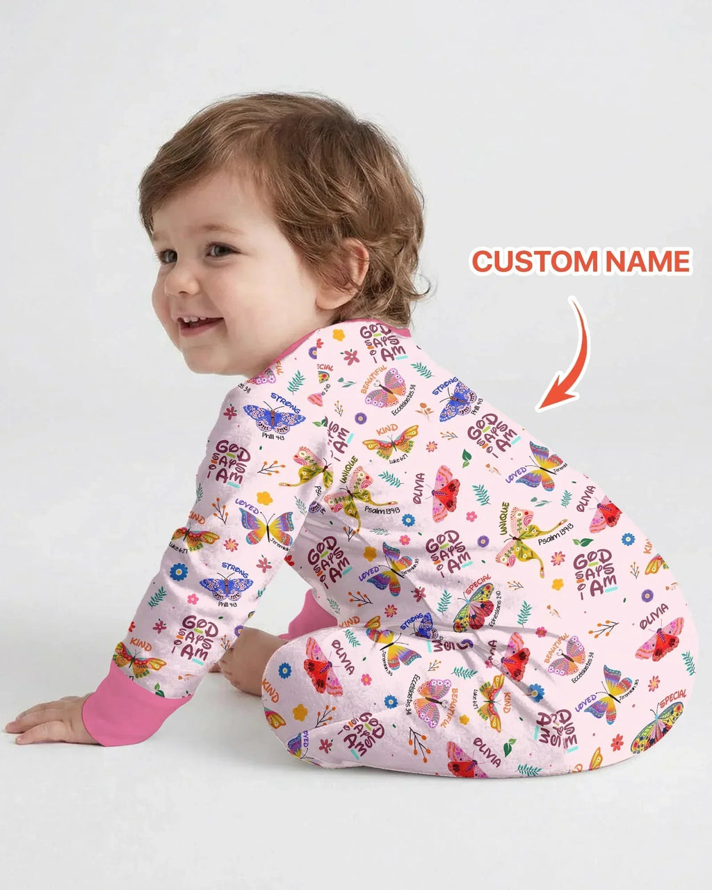 Custom Name God says I am Butterfly Bamboo Convertible Zippy