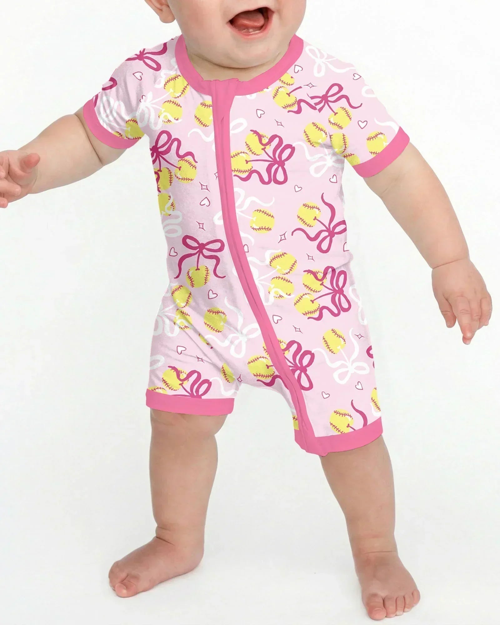 Softball Cherry Bamboo Shorty Zippy