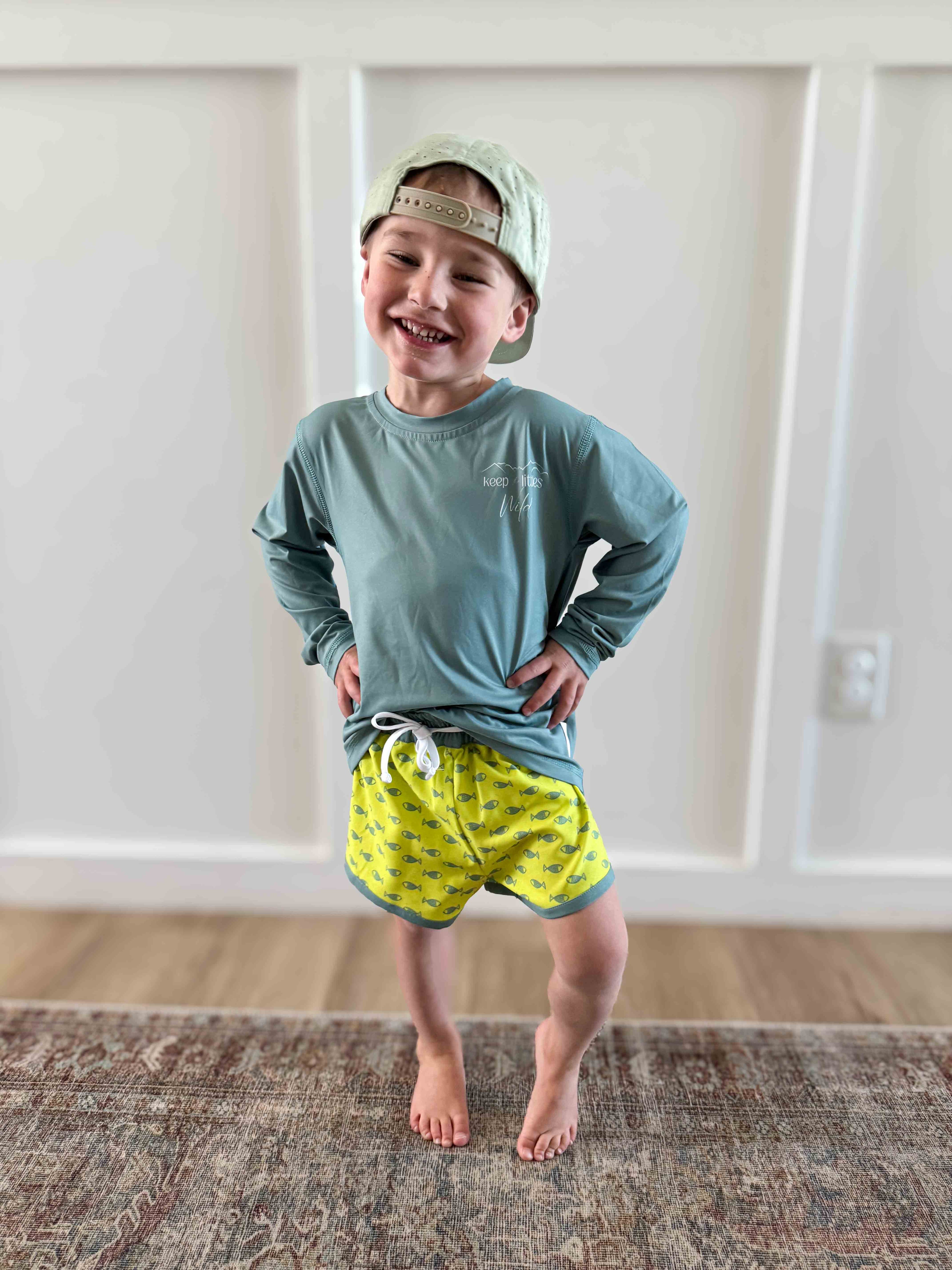 neon fish hybrid shorts