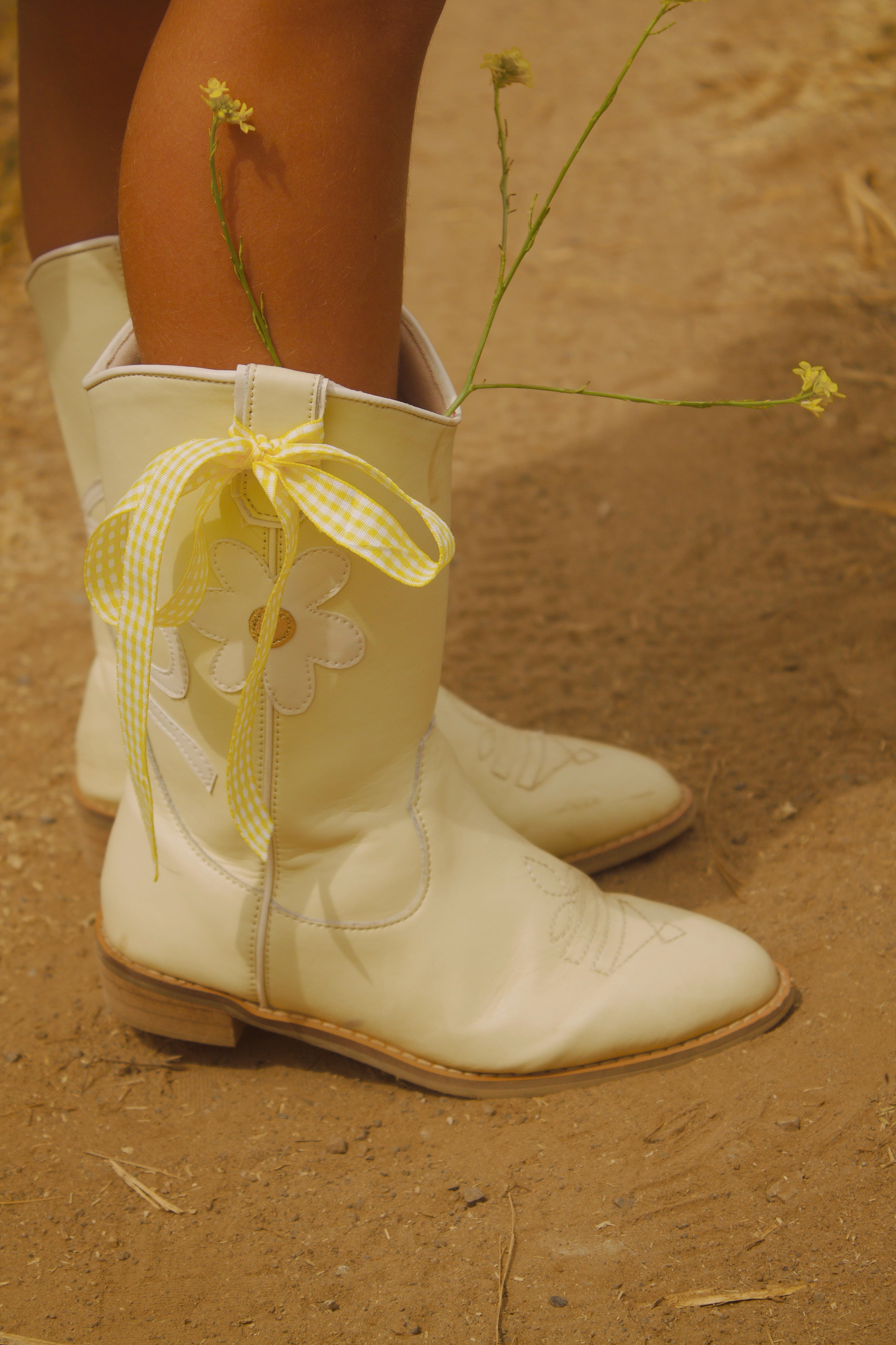 Chasing Daisies Butter Yellow Toddler Cowgirl Boots