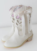 Sweetheart Bow Cowgirl Boots- White