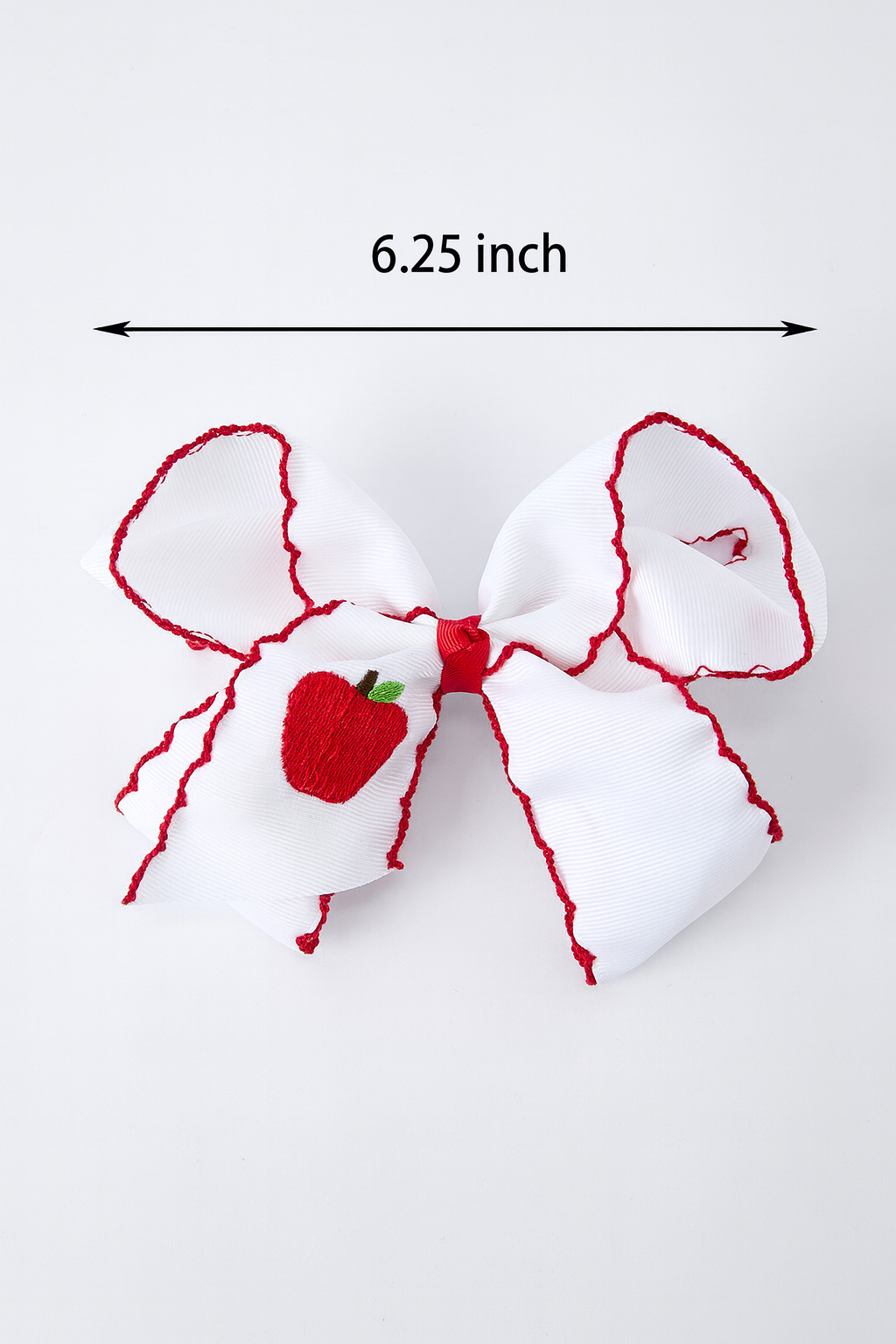 Back-to-school Apple Applique Girls Hairbow 4 Inches/6.25 inches