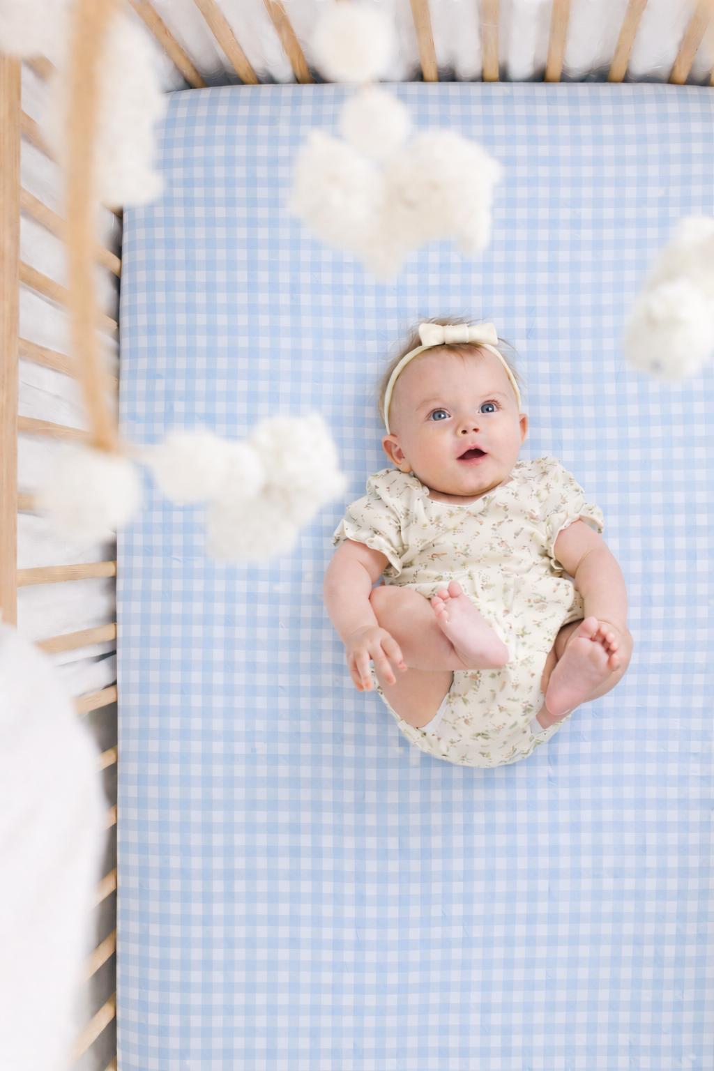 Midnight Blue Gingham Crib Sheet