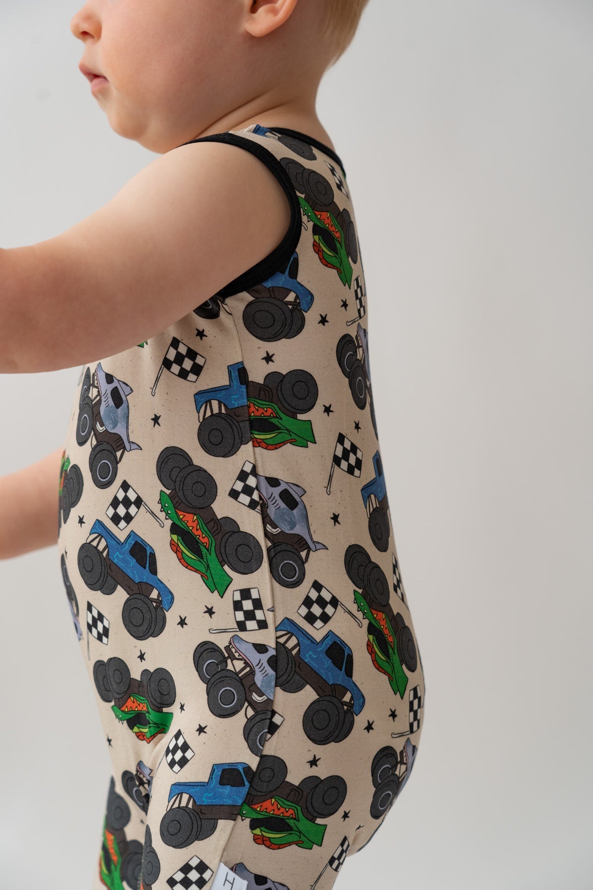 Monster Truck Shorty Tank Romper