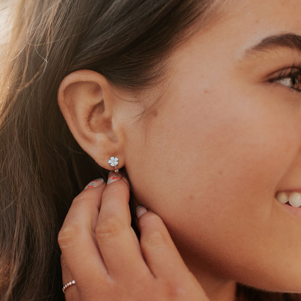 Flower Mini Hoop Earrings