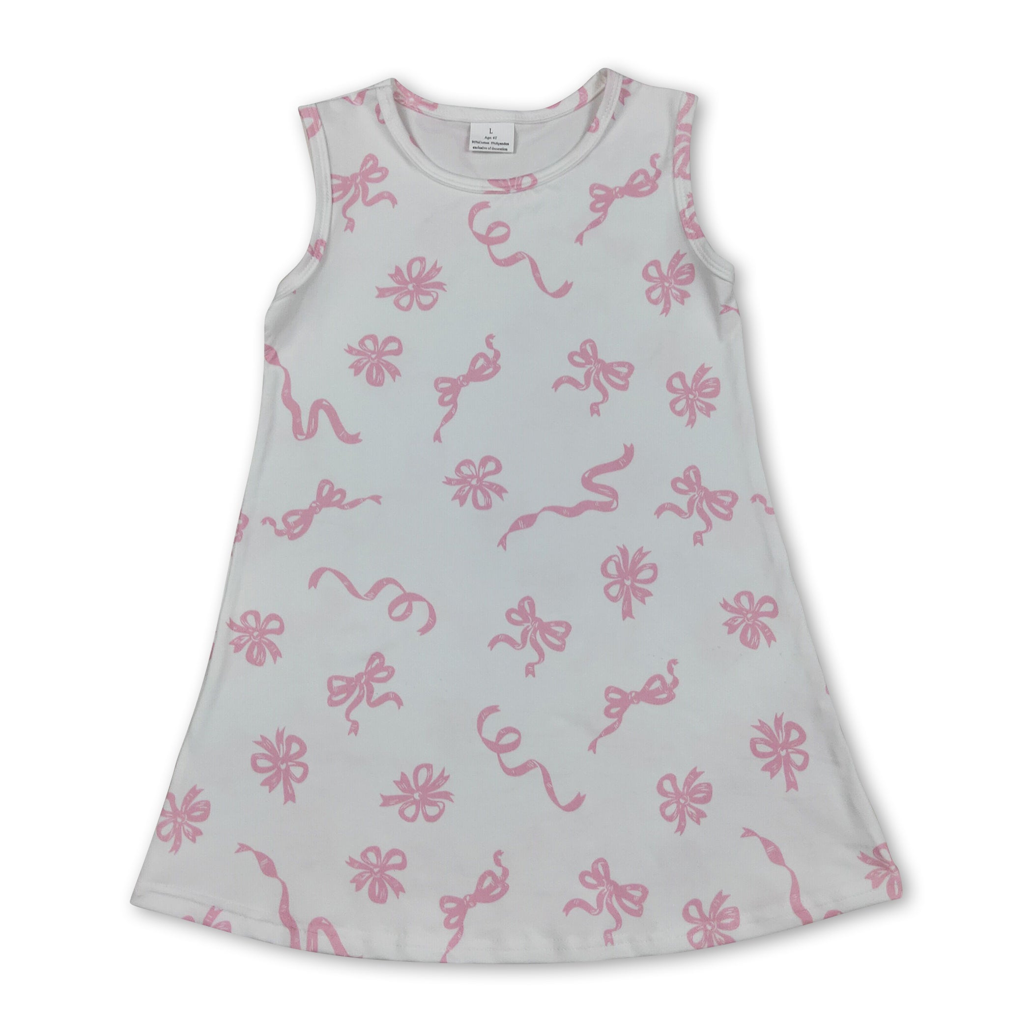 Pink Bow Sleeveless Dress