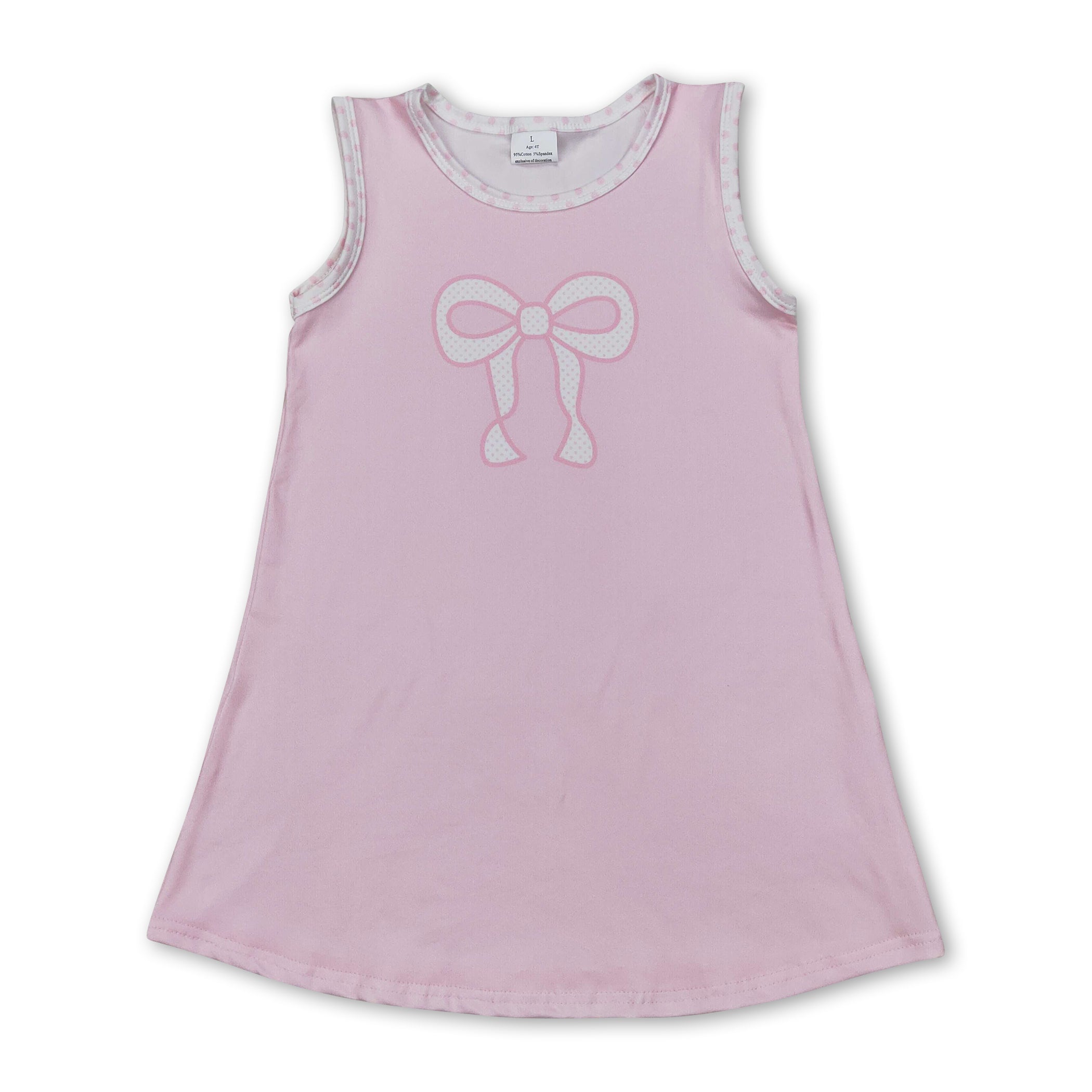Pink Bow Sleeveless Dress