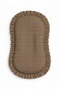 Brown Gingham Ruffle Baby Lounger Cover