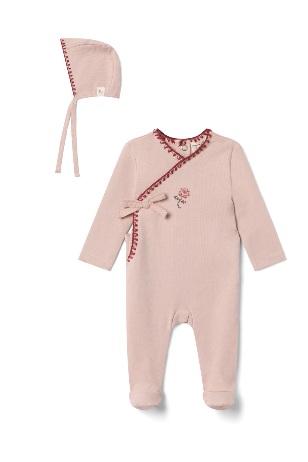 Baby Girl Flower Embroidered Onesie