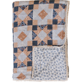 Patchwork Print + Blue Blossom Lace Twin Muslin Quilt