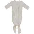 Taupe Stripe Ribbed Bamboo Knot Gown