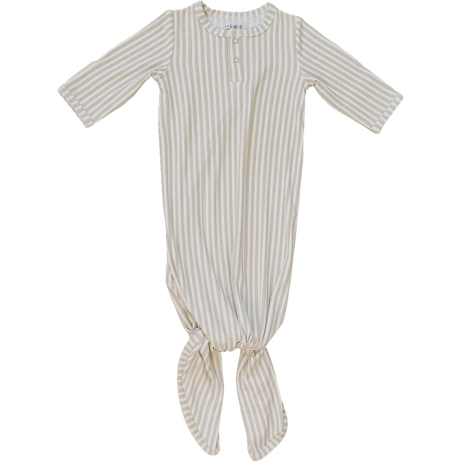 Taupe Stripe Ribbed Bamboo Knot Gown