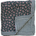 Olive Bloom + Green Stripes Muslin Quilt