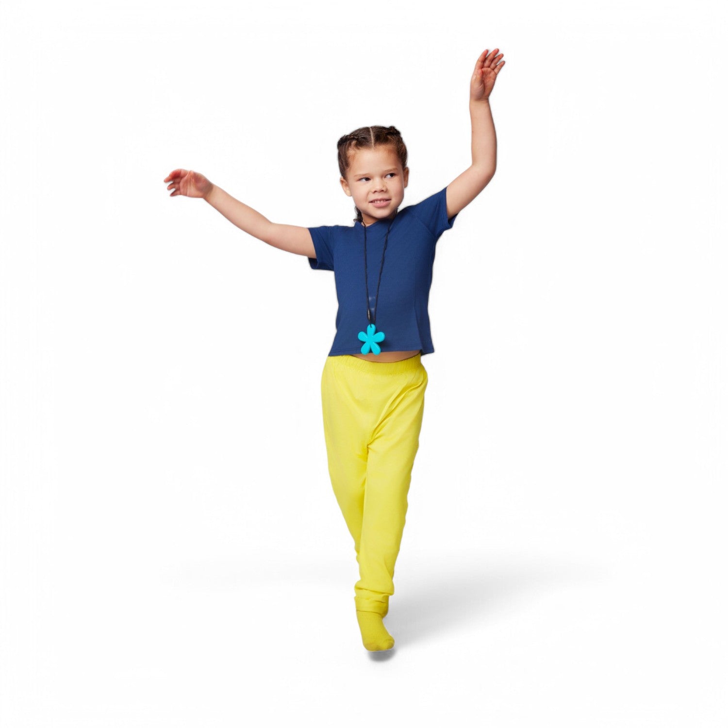 The Everyday Sensory Friendly Navy Tee w Chewy Necklace