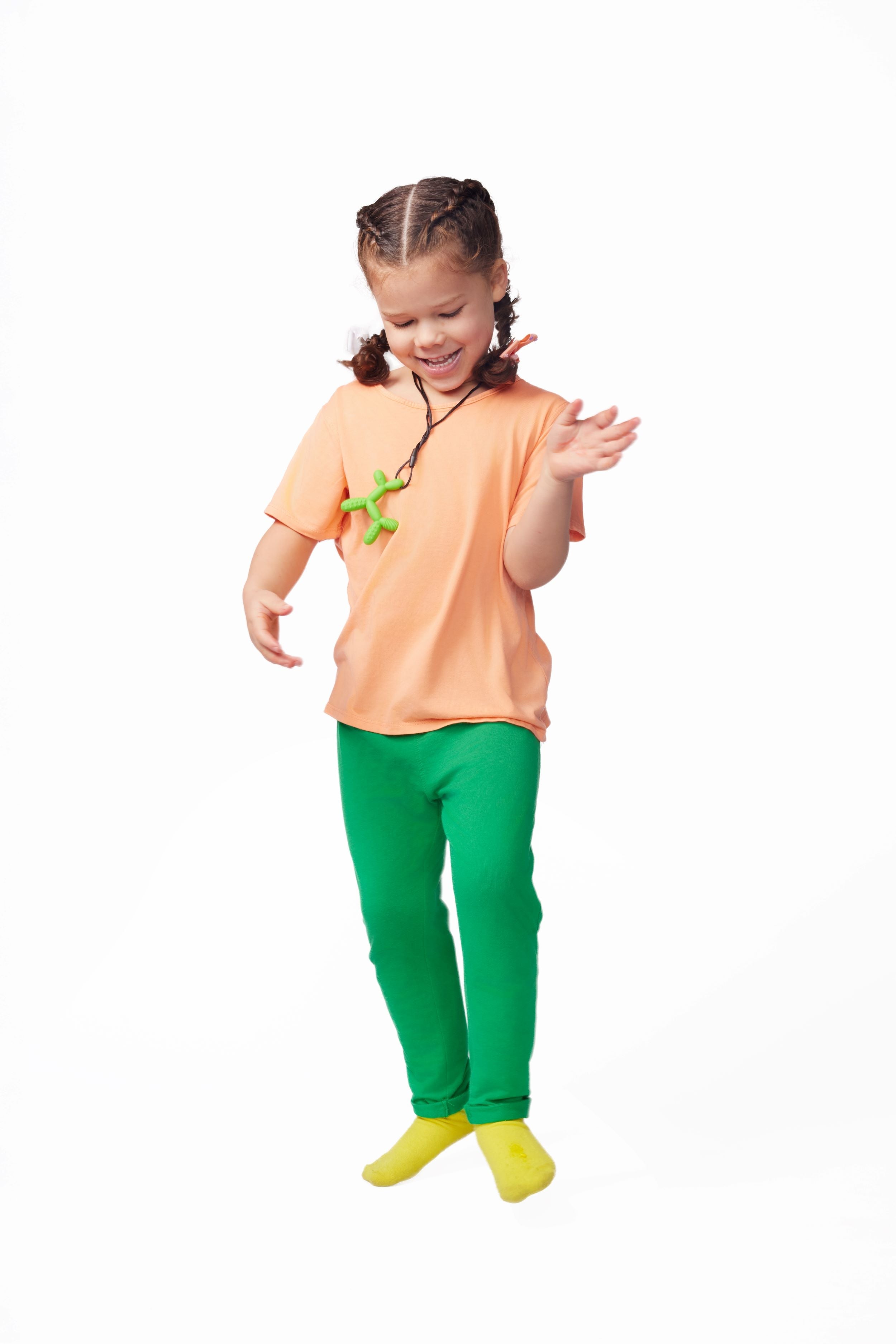 The Everyday Sensory Friendly Coral Tee w Chewy Necklace