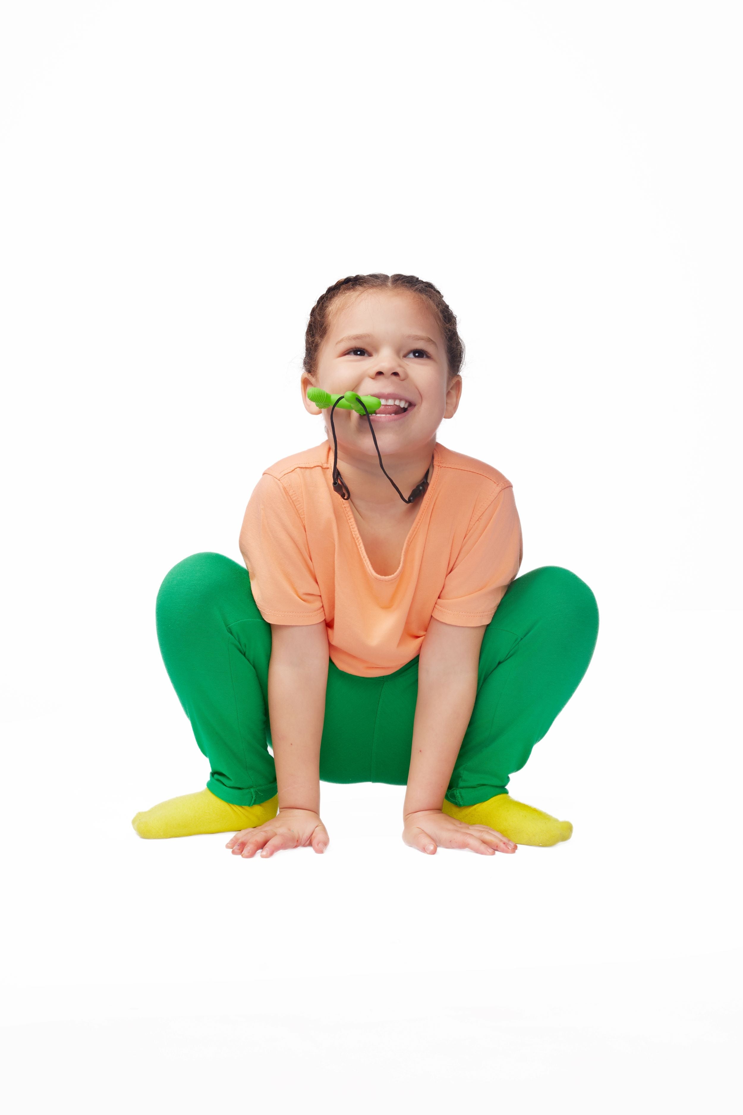 The Everyday Sensory Friendly Coral Tee w Chewy Necklace