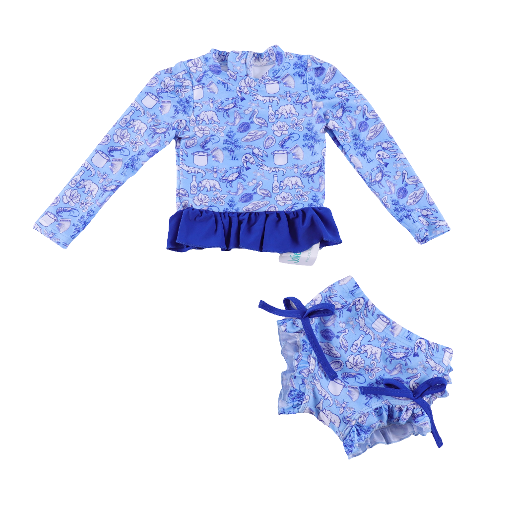 Girls Ruffle 2 Piece Swim Suit