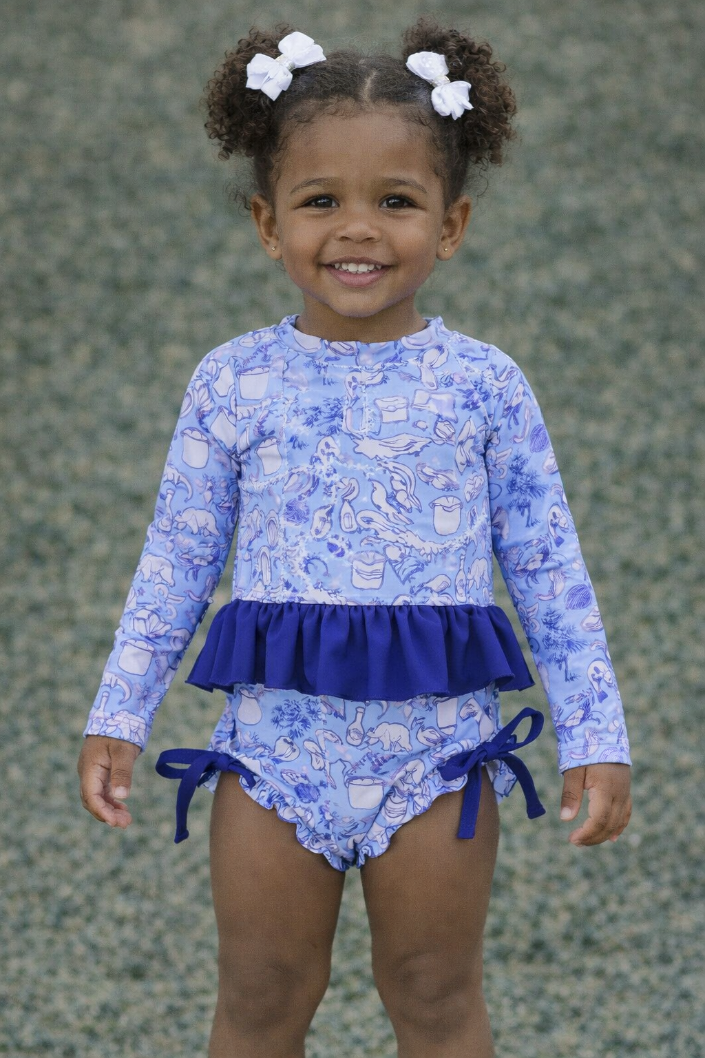 Girls Ruffle 2 Piece Swim Suit