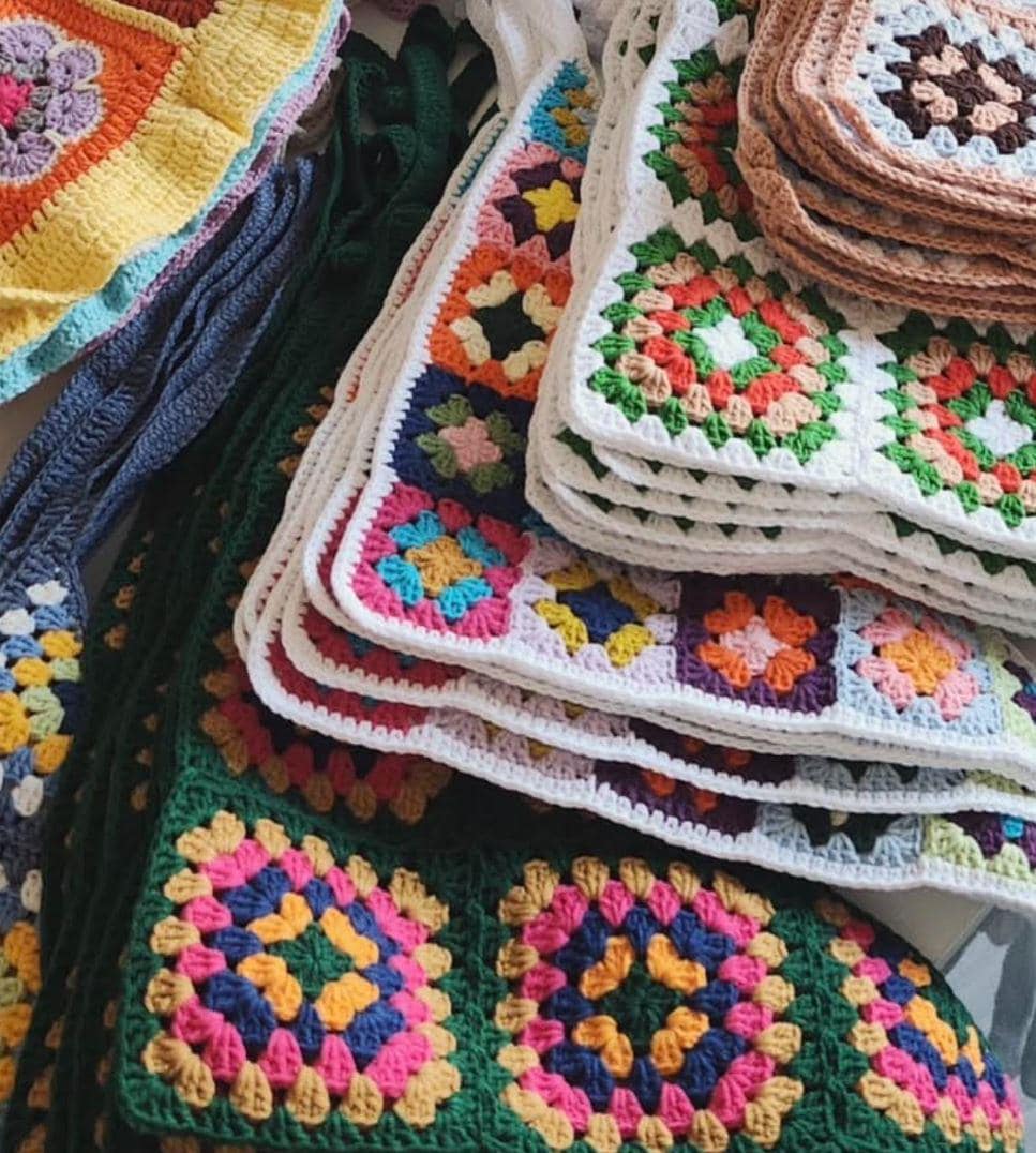 3-in-1 Crochet Granny Square Bandana