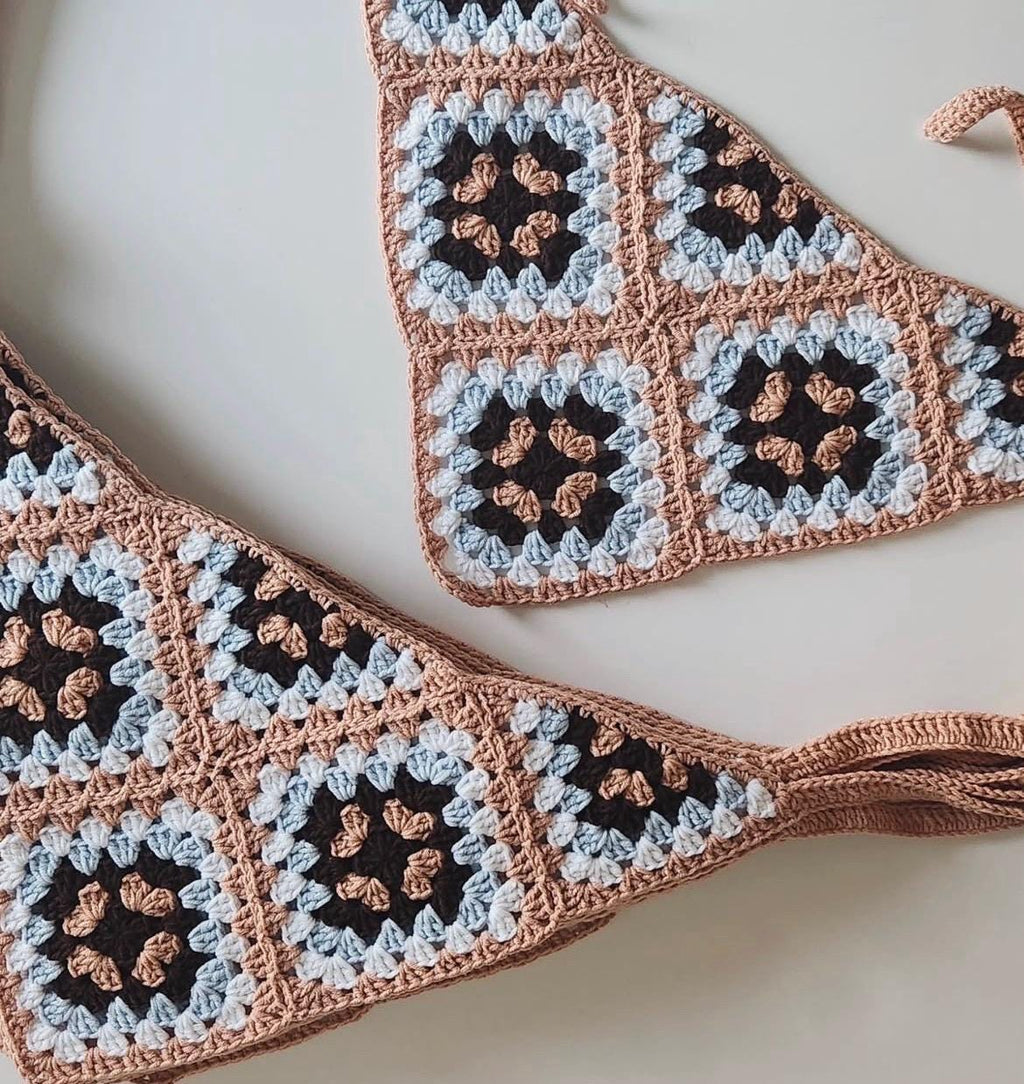 3-in-1 Crochet Granny Square Bandana