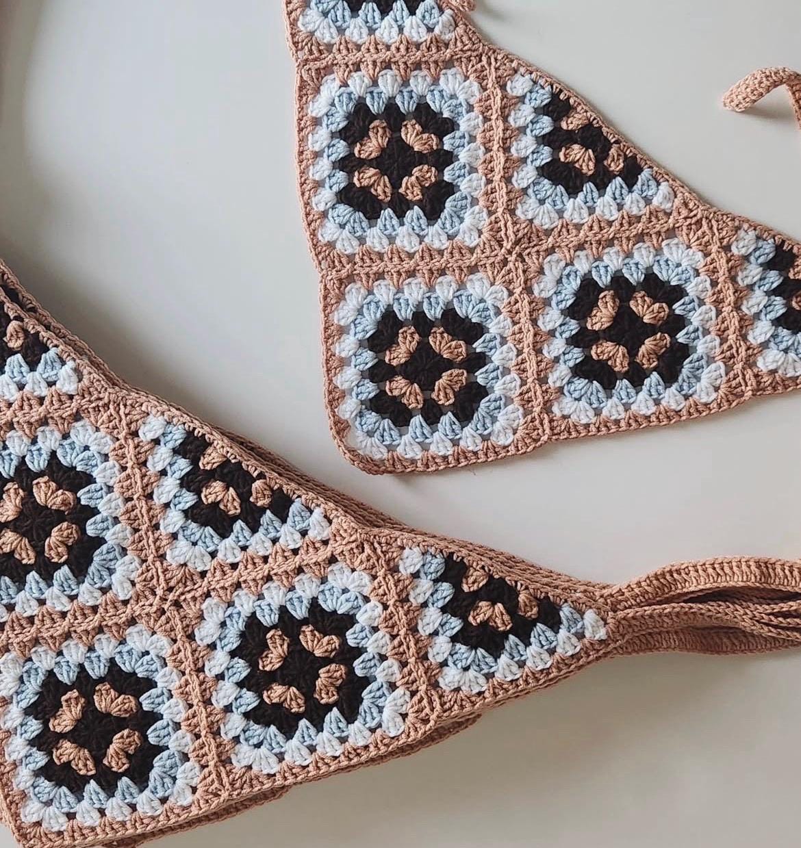 3-in-1 Crochet Granny Square Bandana