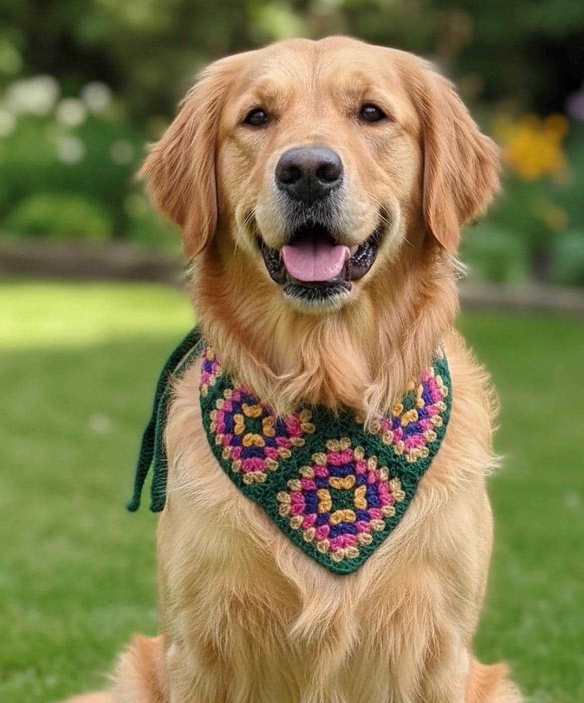 3-in-1 Crochet Granny Square Bandana