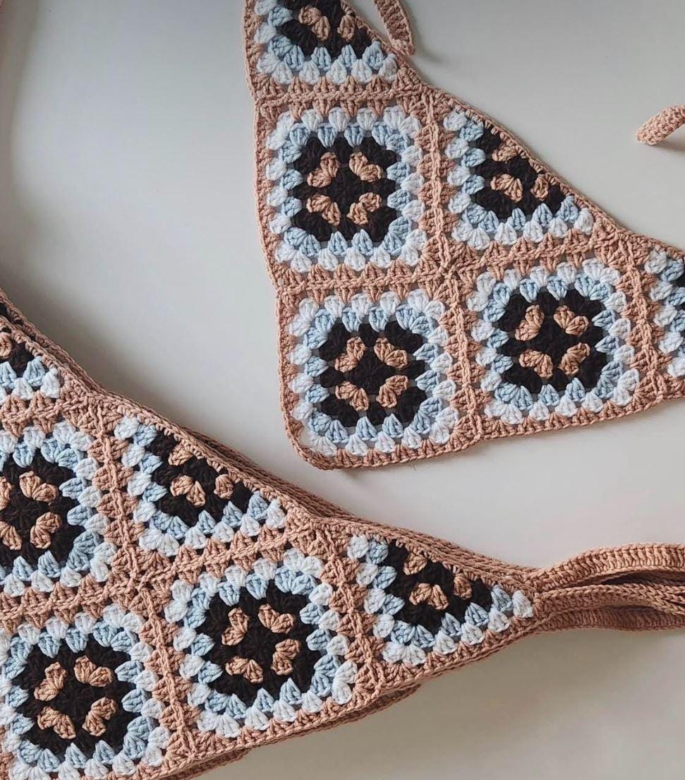 3-in-1 Crochet Granny Square Bandana