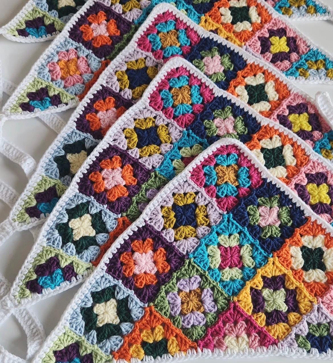 3-in-1 Crochet Granny Square Bandana